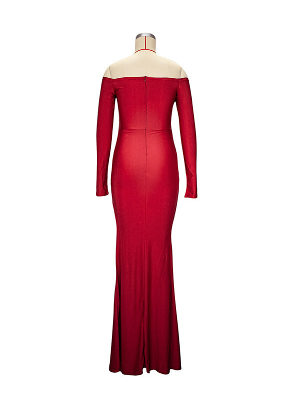 Vestido De Noche Maxivestido Premamá con Sin Hombros