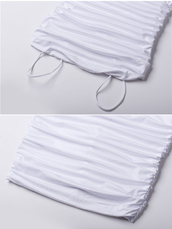 Vestido Midi de Maternidad con Tirantes , Espalda Descubierta y Volantes para Baby Shower