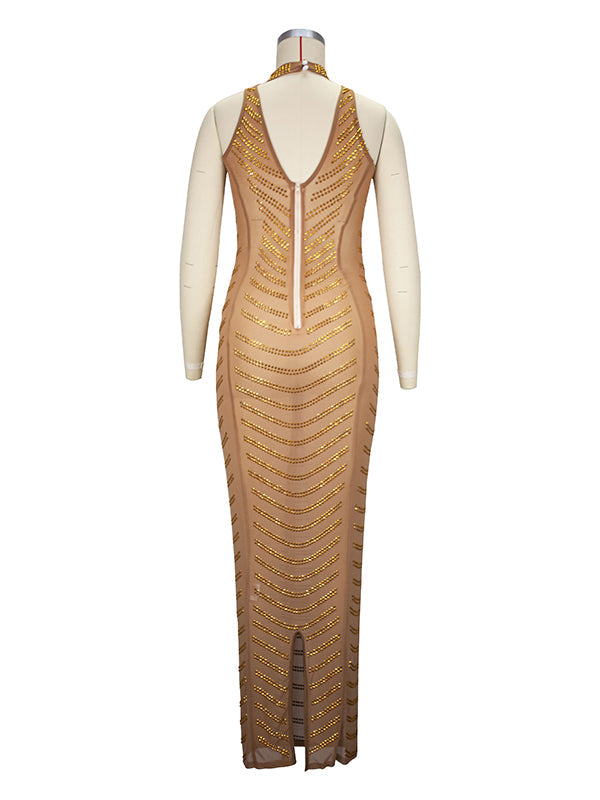 Vestido Premamá De Tallas Grandes Malla con Sin Espalda Sesión De Fotos Ajustado