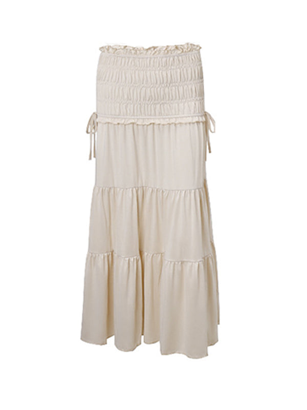 Blanco Marfil Dos Piezas Desactivar Hombro Falbala De Volantes Bodycon Elegante Maternidad Boho Sesión De Fotos Baby Shower Maxi Vestido