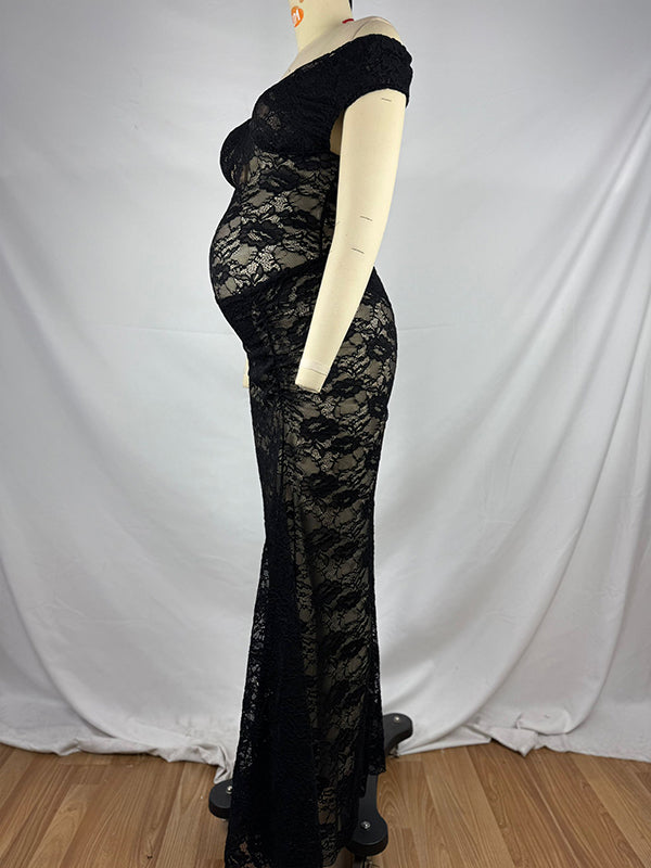 Vestido Maxi Transparente Para Sesión De Fotos De Maternidad