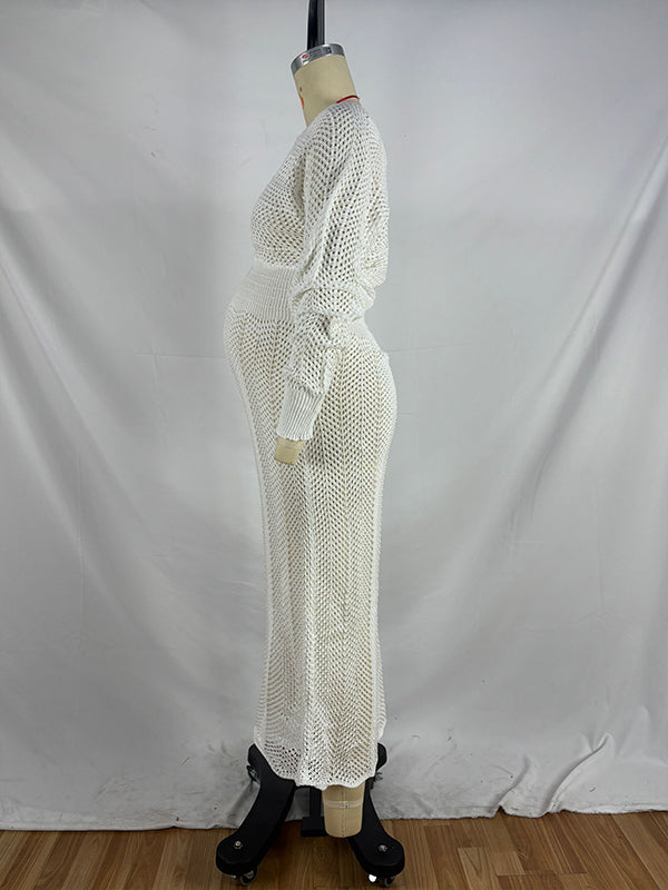 Vestido Para Embarazadas Con Génerodepunto, Calado Y Manga Farol