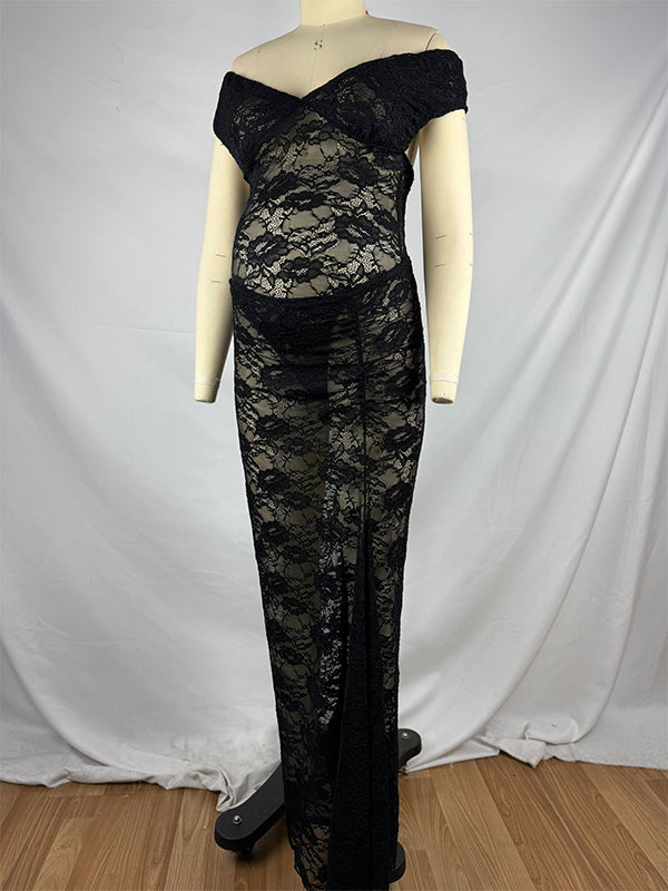 Vestido Maxi Transparente Para Sesión De Fotos De Maternidad