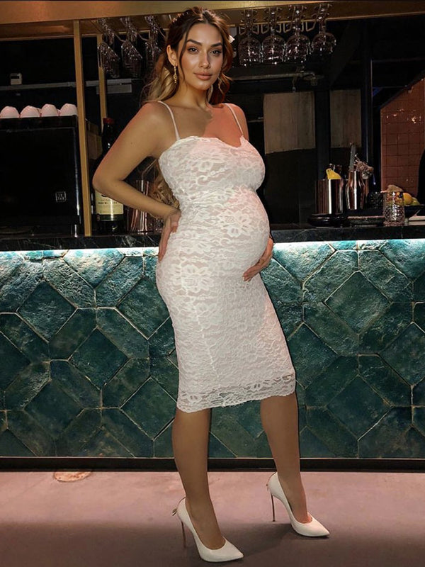 Vestido Para Baby Shower Con Tirantes, Espalda Descubierta Y Cuello En V
