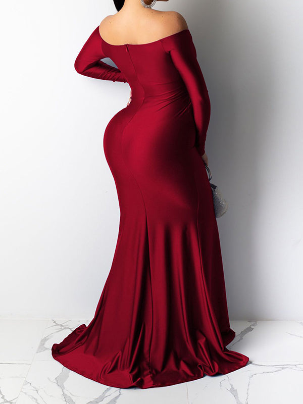Vestido De Noche Maxivestido Premamá con Sin Hombros