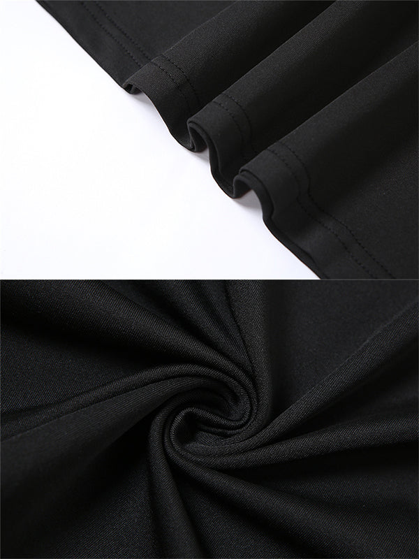 Negro Calado Sirena Camiseta Espalda Descubierta Manga Larga Vestidos Foto De Maternidad