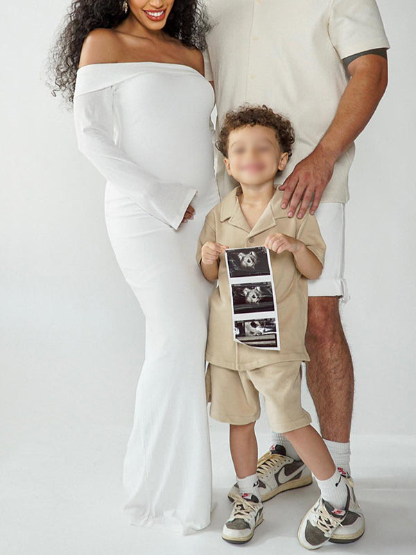 Vestido De Foto De Maternidad Elegante con Hombros Descubiertos