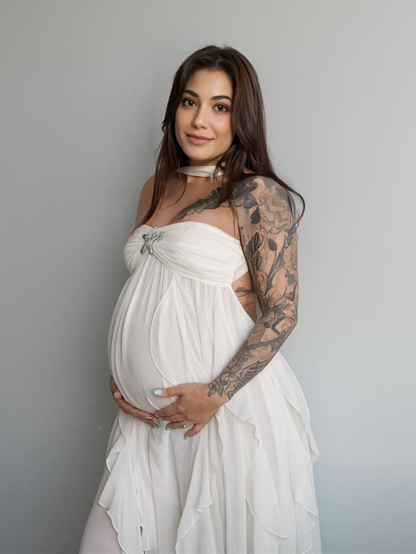 Vestido De Maternidad Para Baby Shower Con Sin Espalda Bandeau