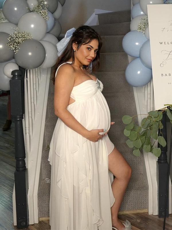 Vestido De Maternidad Para Baby Shower Con Sin Espalda Bandeau