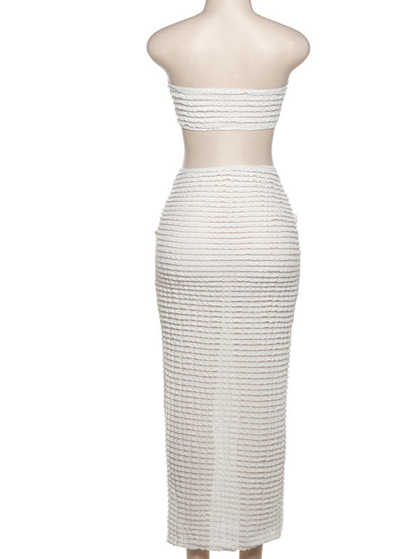 Vestido De Bandeau Con Cruz En El Pecho Y Encaje, Top Drapeado 2 En 1 Para Fotos De Maternidad