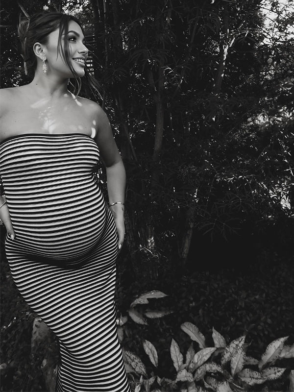 Vestido Maxi De Maternidad Elegante Con Diseño De Sirena Para Sesión De Fotos