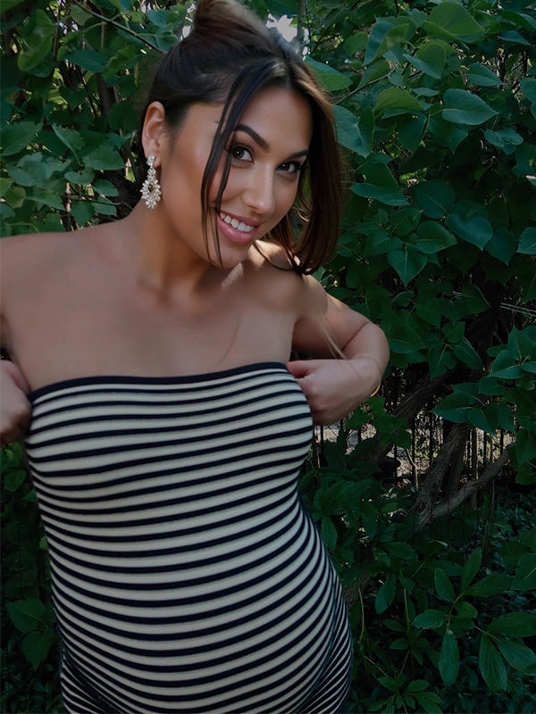 Vestido Maxi De Maternidad Elegante Con Diseño De Sirena Para Sesión De Fotos