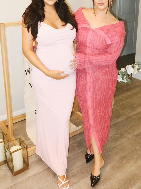 Vestido Largo Elegante De Maternidad Para Baby Shower