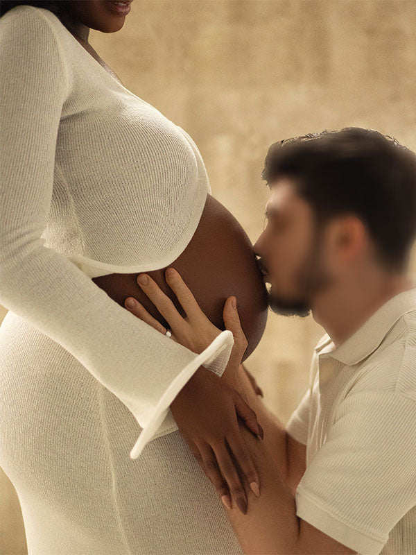Vestido Maxi de Maternidad Elegante con Corte de Rana para Sesiones de Fotos