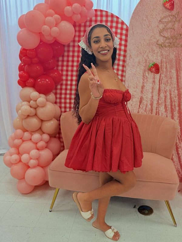 Vestido Mini Maternidad Elegante con Corbata para Fiesta y Baby Shower