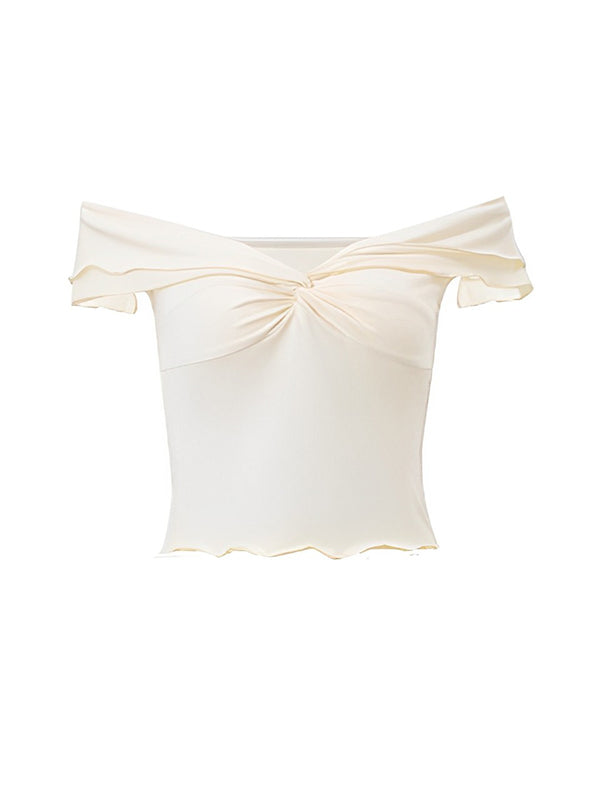 Blanco Marfil Dos Piezas Desactivar Hombro Falbala De Volantes Bodycon Elegante Maternidad Boho Sesión De Fotos Baby Shower Maxi Vestido