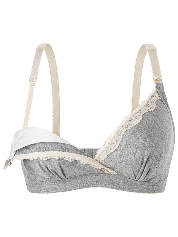 Color Sólido Encaje Busto Completo Lactancia Materna Ultra Confort Sujetador De Lactancia