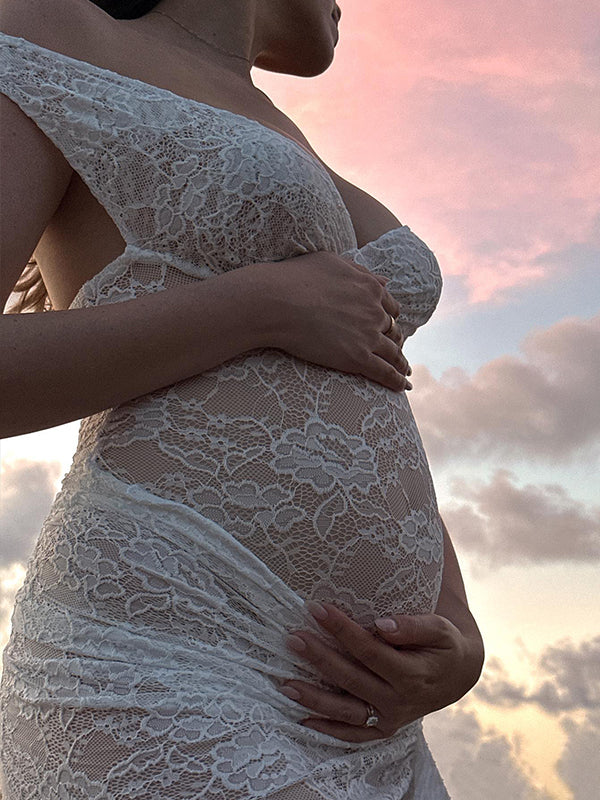 Vestido Maxi Transparente Para Sesión De Fotos De Maternidad