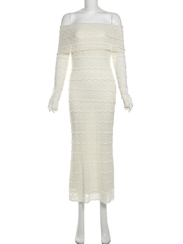 Vestido Largo Falbala Elegante De Maternidad Con Volantes Para Baby Shower