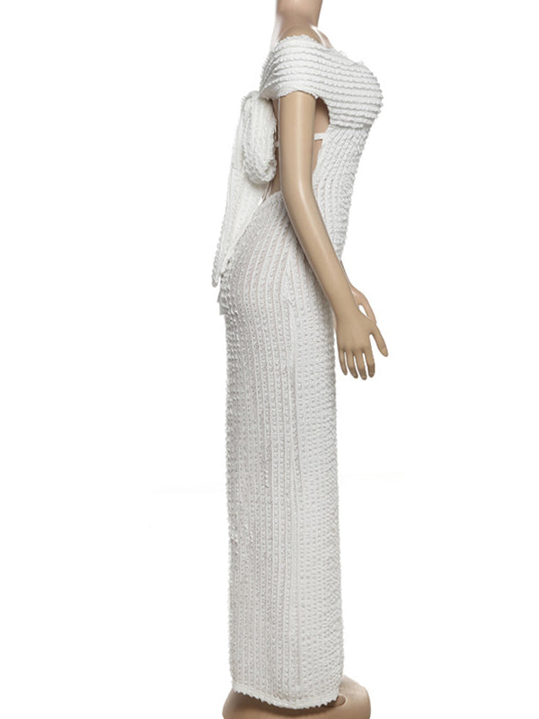 Vestido Largo Elegante De Maternidad Para Baby Shower Con Volantes