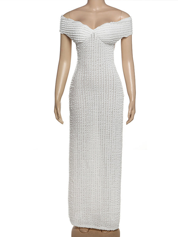Vestido Largo Elegante De Maternidad Para Baby Shower Con Volantes