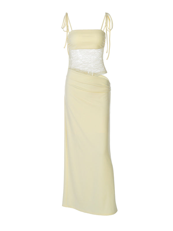 Vestido de Premamá con Tirantes de Lazo y Fruncido