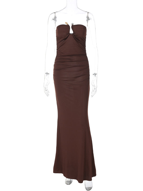 Vestido Maxi Maternidad con Banda U para Fiesta de Vacaciones