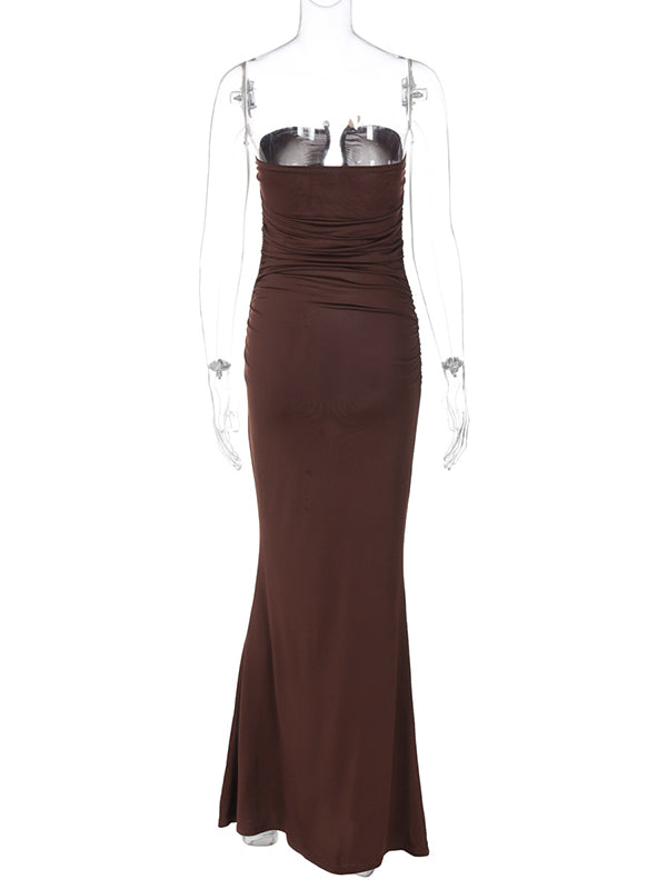 Vestido Maxi Maternidad con Banda U para Fiesta de Vacaciones
