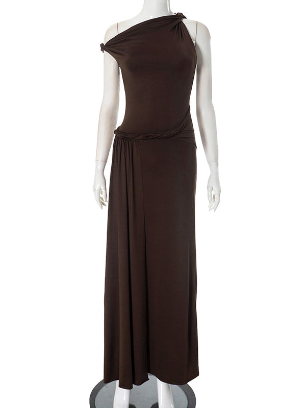 Vestido de Premamá con Un Hombro y Drapado para Sesiones de Fotos