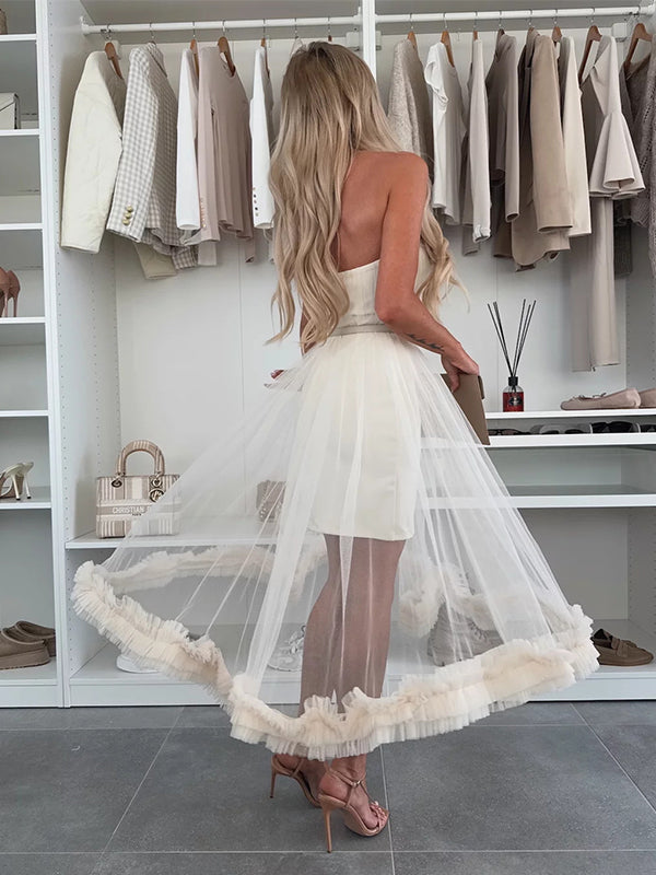 Vestido Maxi De Maternidad Con Volantes, Tirantes Para Revelación De Género Y Baby Shower