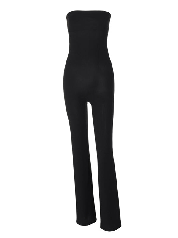 Mono Casual De Maternidad Negro Con Tirantes Y Campana