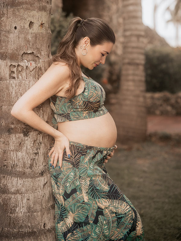 Vestido Para Embarazadas Con Conjunto De Dos Piezas y Estampado Lazada