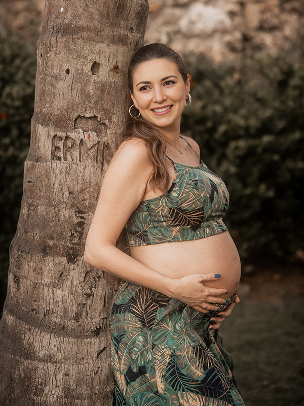 Vestido Para Embarazadas Con Conjunto De Dos Piezas y Estampado Lazada