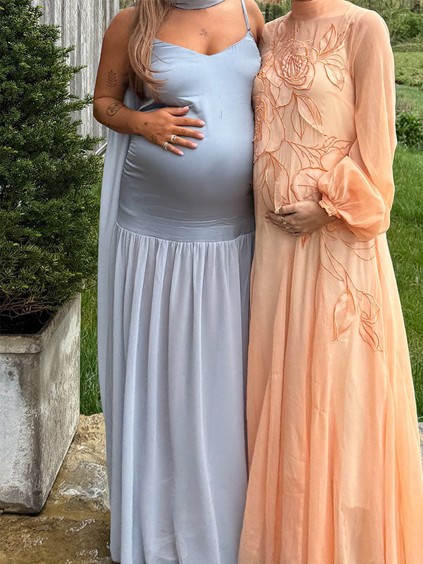 De tirantes Tul empalme Holgado Elegante Fiesta vestidos para embarazadas