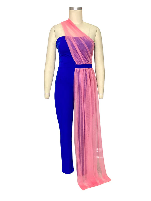 Mono De Maternidad Para Baby Shower con Tul Bandeau y Sin Mangas Revelación De Sexo