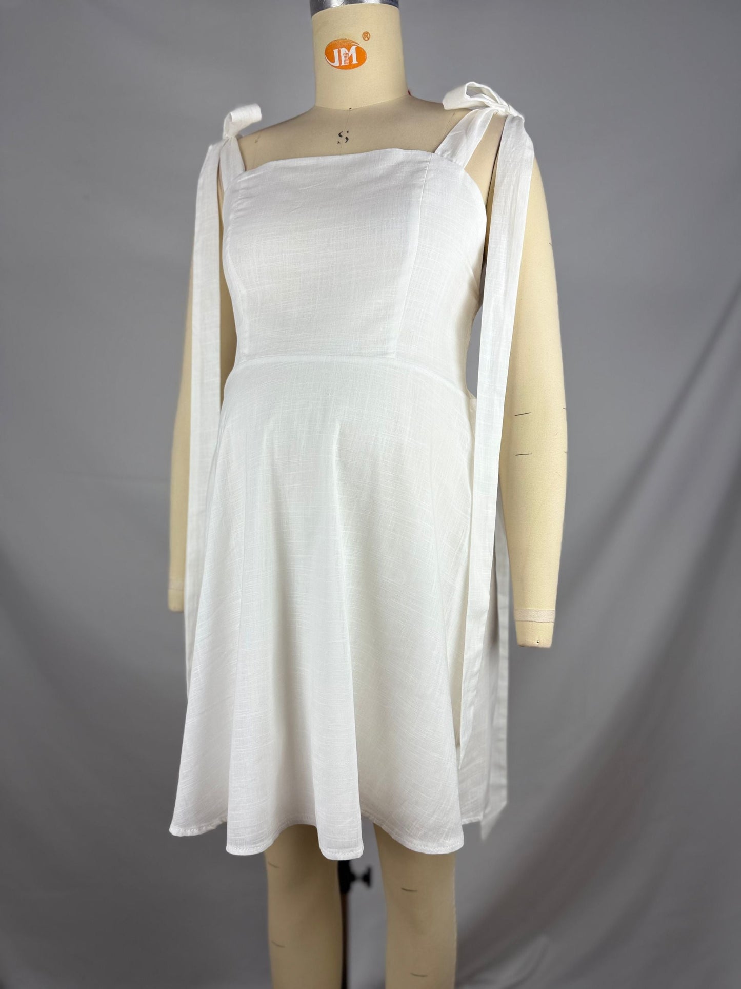 Vestido Mini de Maternidad con Lazo en el Cuello y Espalda Sin Espalda para Baby Shower