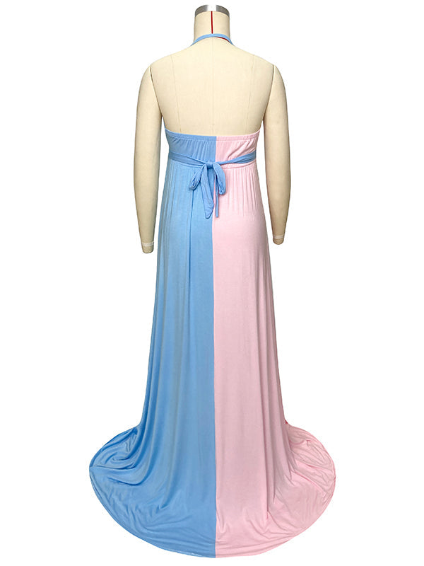 Vestido Largo De Maternidad Con Encaje Y Espalda Descubierta