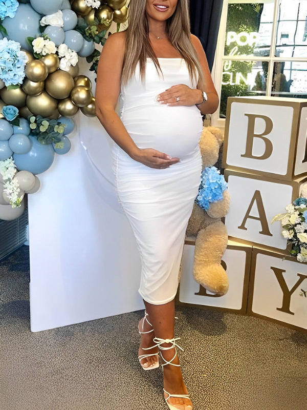 Vestido fiesta bandeau bodycon sin mangas premamá baby shower