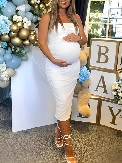 Vestido fiesta bandeau bodycon sin mangas premamá baby shower