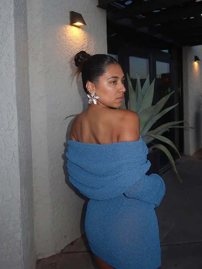 Vestido Mini de Maternidad con Hombros Descubiertos para Baby Shower