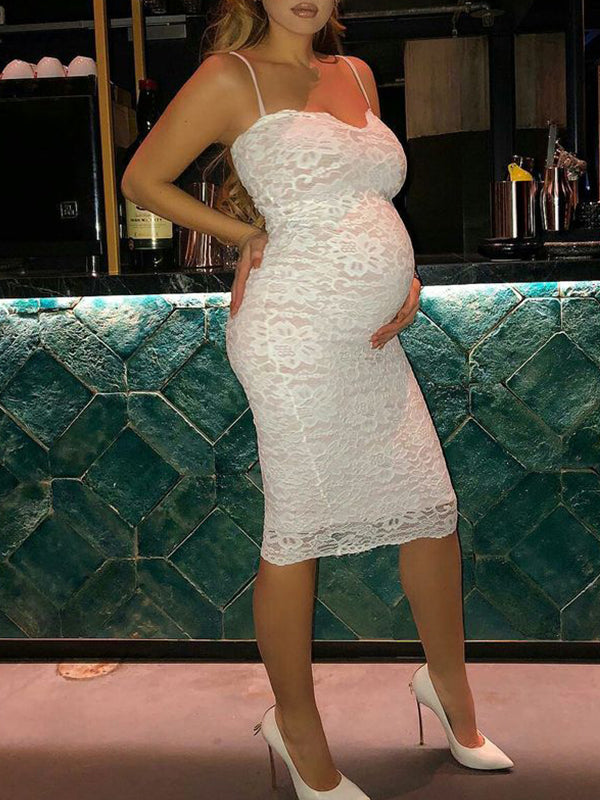 Vestido Para Baby Shower Con Tirantes, Espalda Descubierta Y Cuello En V