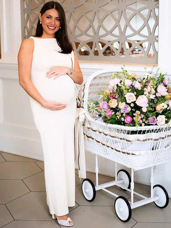 Correas Un Hombro Sirena Ajustados Fotografía Para Baby Shower Maternidad Vestido Largo