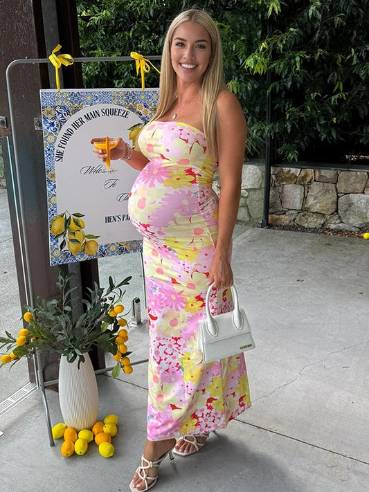 Vestido Largo De Premam Ajustado Para Baby Shower