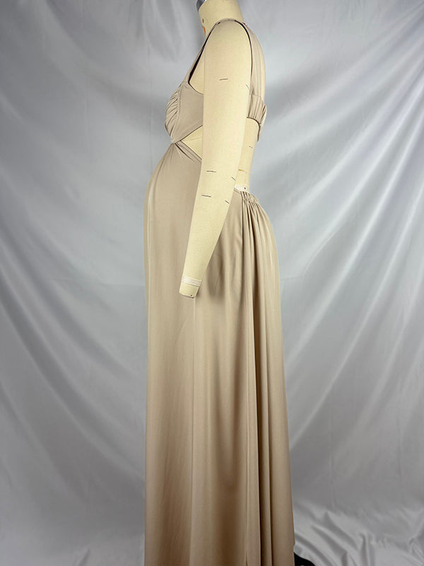 Vestido Maxi de Maternidad con Espalda Descubierta para Sesión de Fotos