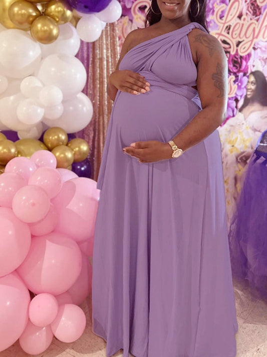 Multidireccional Vestido Cruzado Espalda Descubierta Espalda Anudada Boda Elegante Vestidos Foto De Maternidad