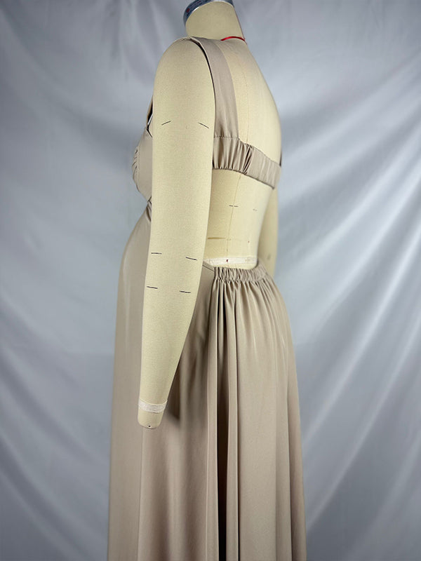 Vestido Maxi de Maternidad con Espalda Descubierta para Sesión de Fotos