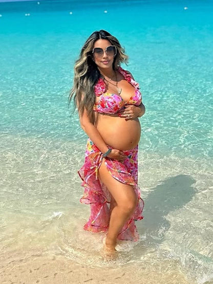 Bañador O Bikini De Premama Con Espalda Descubierta Y Volantes
