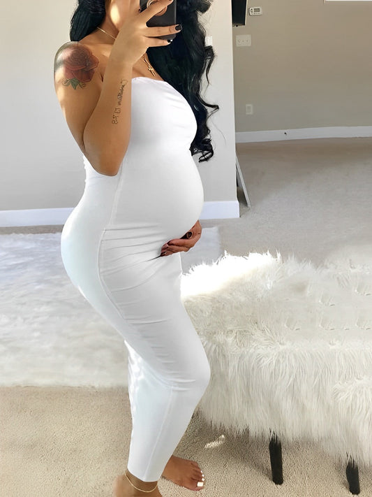 Vestido fiesta bandeau bodycon sin mangas premamá baby shower