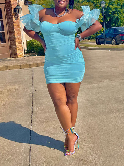 Vestido para Fiesta y Baby Shower con Volantes para Premamá