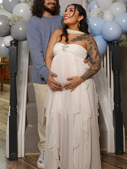 Vestido De Maternidad Para Baby Shower Con Sin Espalda Bandeau